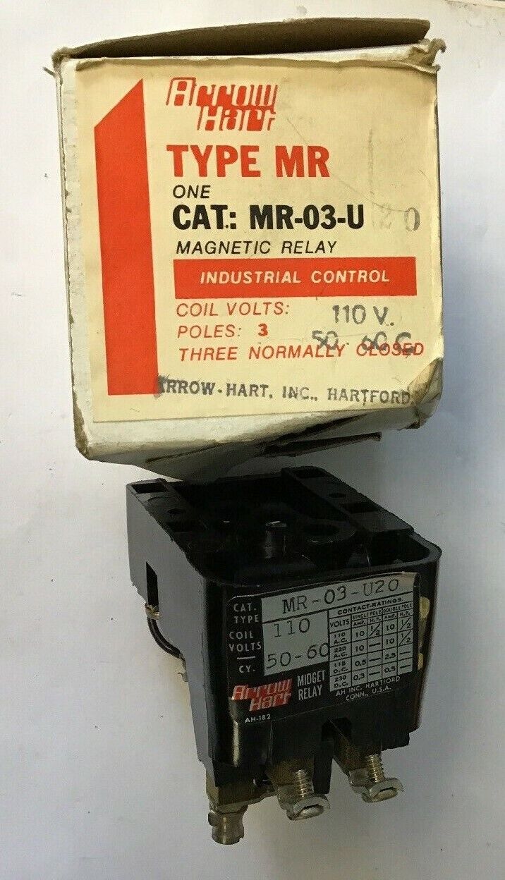 ARROW HART MR-03-U20 MIDGET RELAY 110V 50-60HZ 2POLE