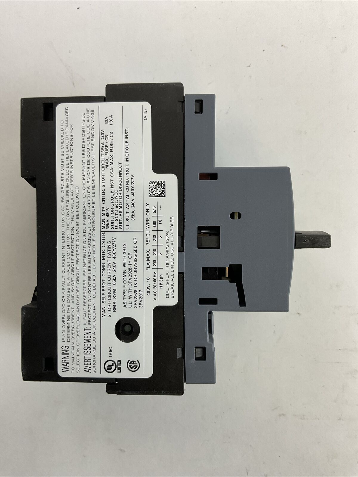 SIEMENS 3RV2021-4AA10 CIRCUIT BREAKER 10-16A