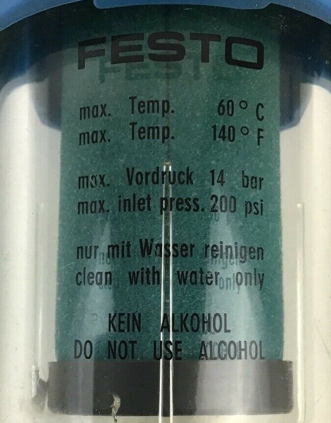 FESTO LFM-1/2-S-B FILTER UNIT W/ FESTO LFMP-1/2-S-C 159175 FILTER
