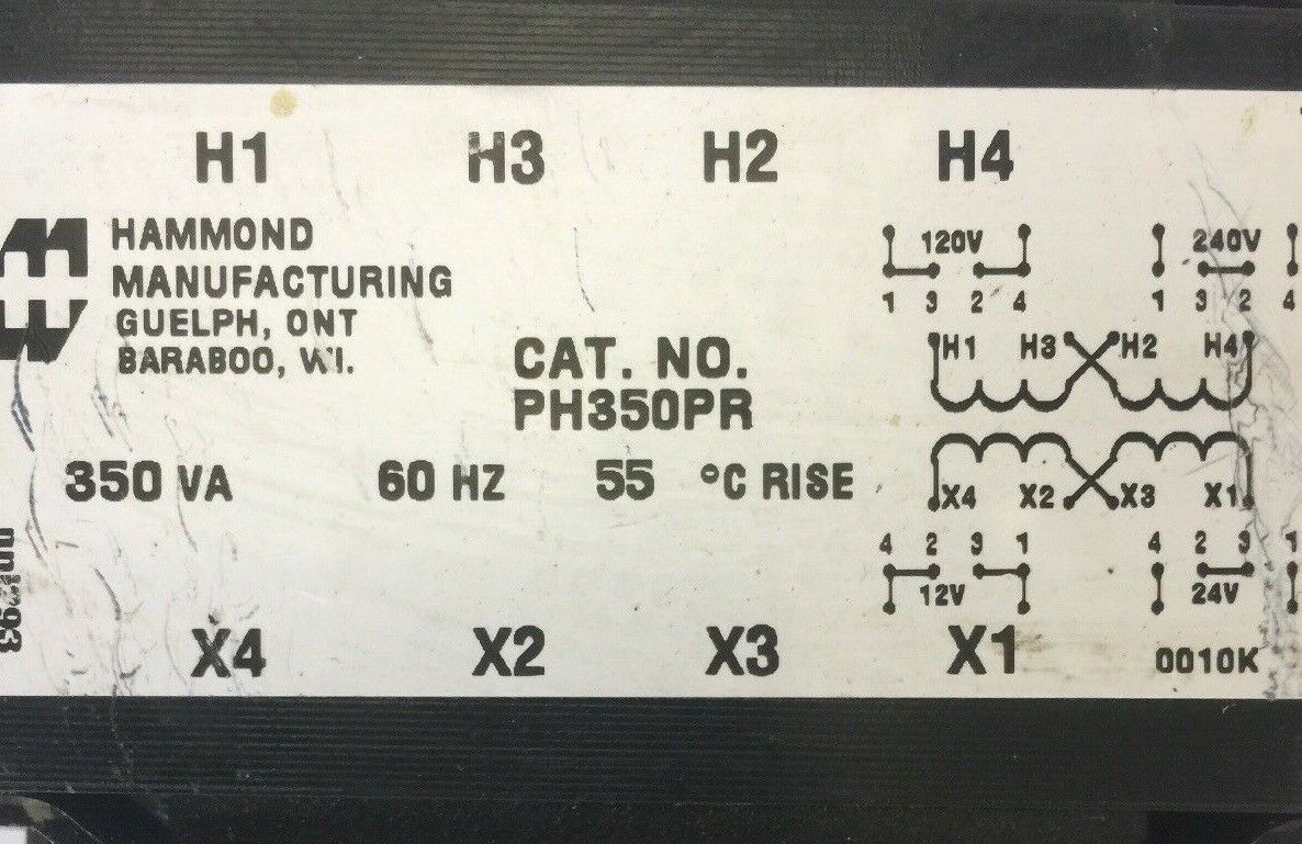 HAMMOND PH350PR TRANSFORMER 350 VA