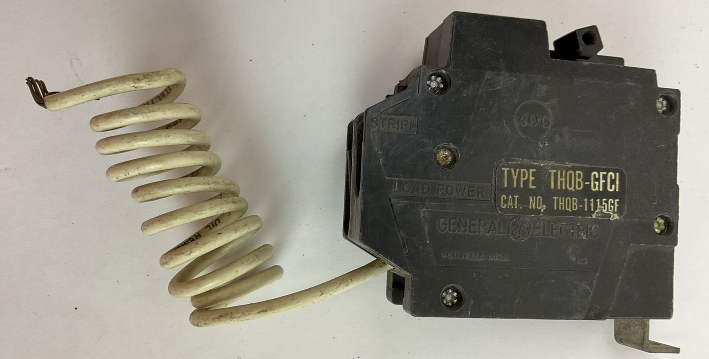 GE THQB-1115GF GROUND FAULT CIRCUIT BREAKER 1POLE 15AMP 120VAC TYPE THQB-GFCI