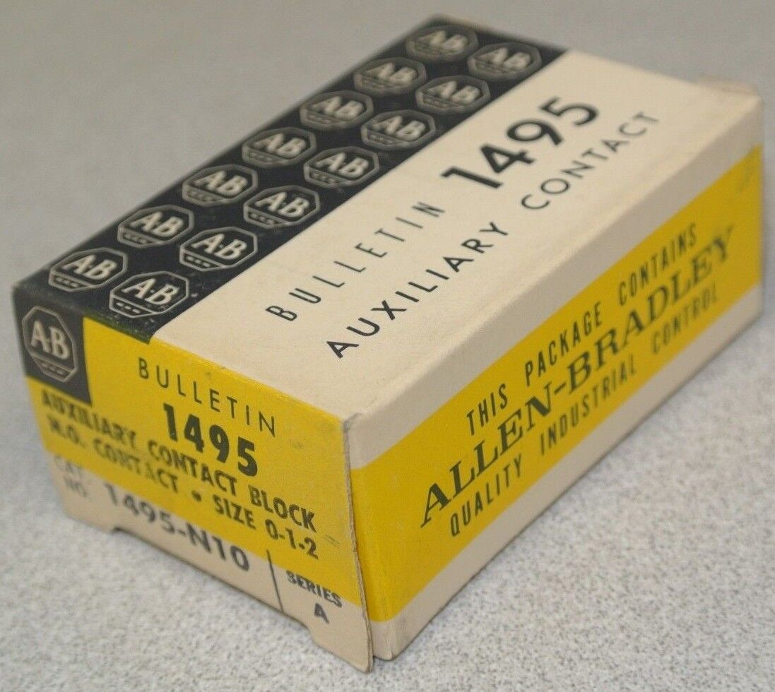 ALLEN-BRADLEY 1495-N10 / AUXILIARY CONTACT BLOCK / N.O. CONTACT / SIZE 0, 1, 2