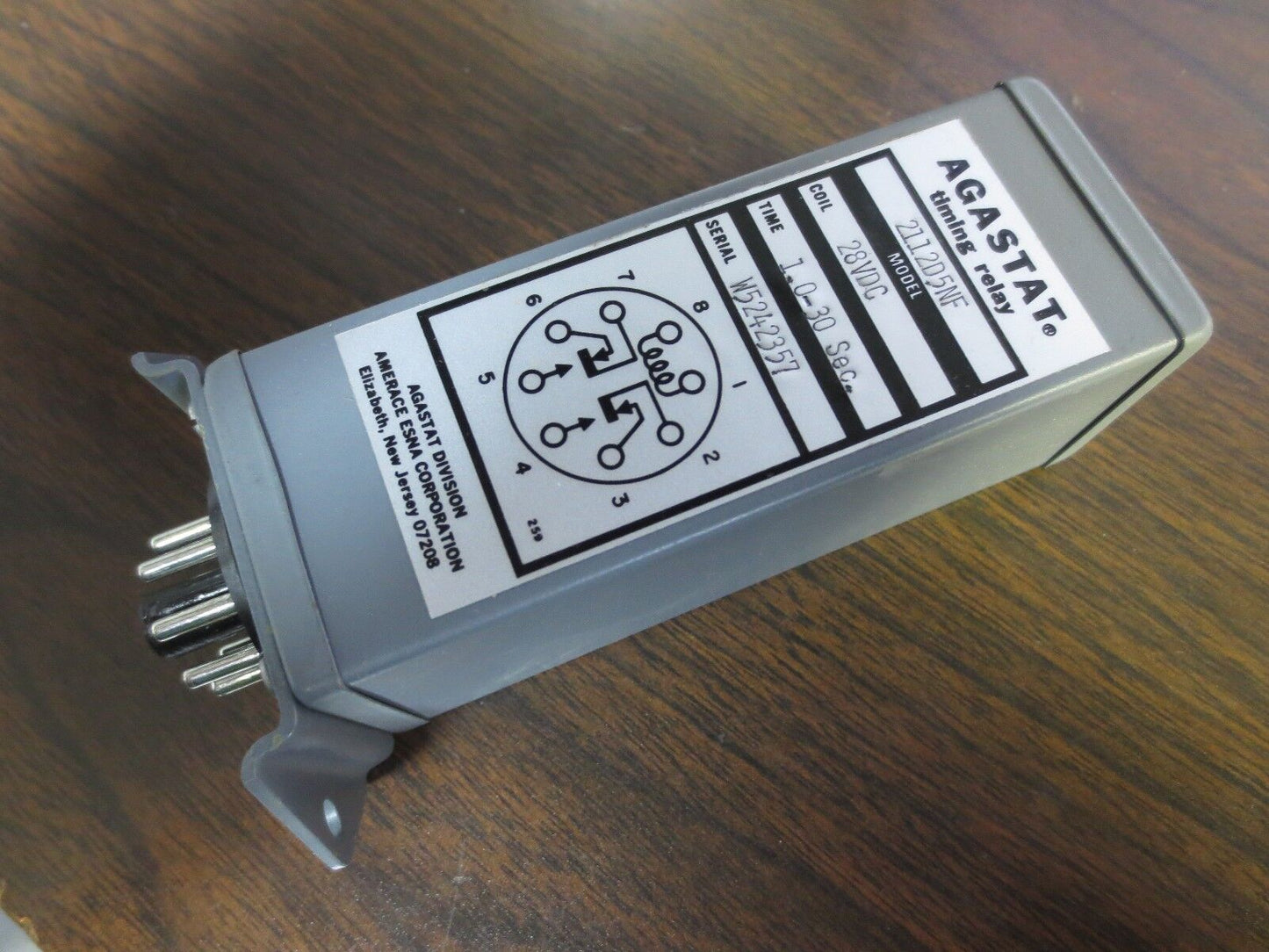AGASTAT 2112D5NF TIMING RELAY, 1.0-30 SECONDS, 28VDC COIL - NEW SURPLUS