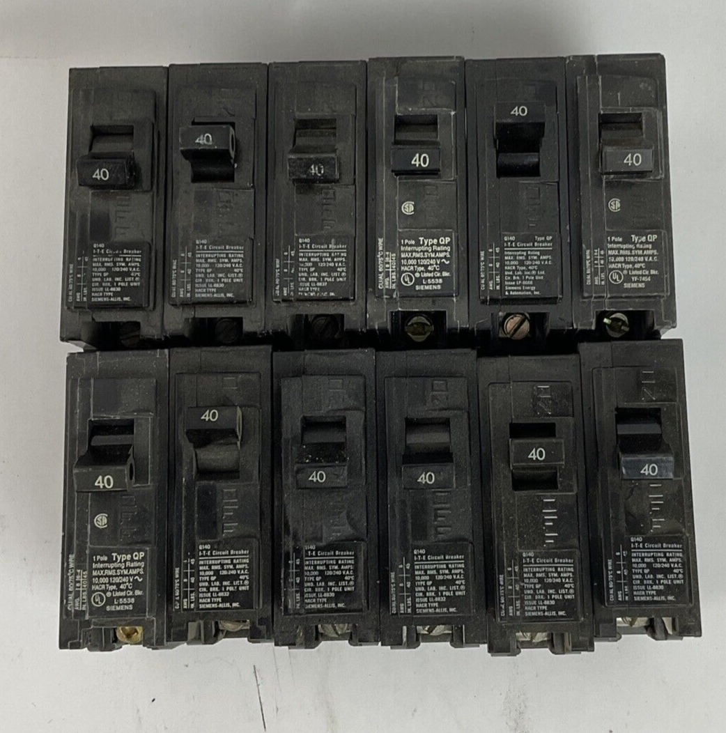 ITE Q140 CIRCUIT BREAKER 40AMP 120/240VAC TYPE QP*****LOTOF12****