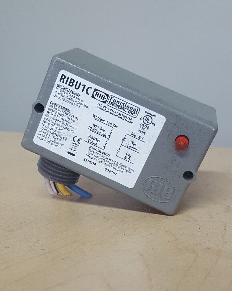 Functional Devices Ribu1C - Rib Relay, Enclosed 10 Amp Spdt Elwctric Relay