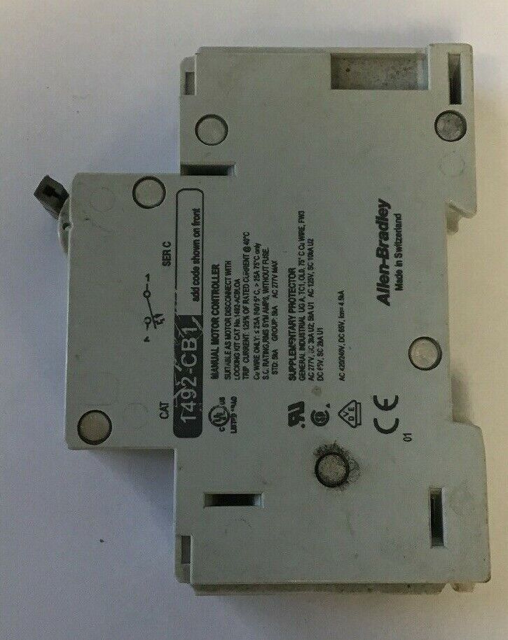 ALLEN BRADLEY 1492-CB1 G100 CIR.BREAKER 277VAC 65VDC 10A 2HP SER.C**(LOTOF6)**