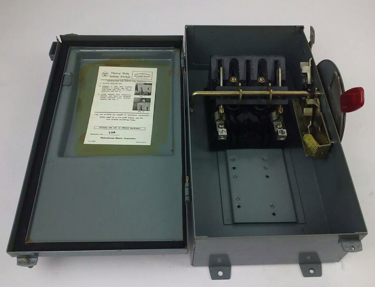 WESTINGHOUSE JHU222 H.D. SAFETY SWITCH NON FUSIBLE, 2PH, 60A, 240V/250DC,NEW JHU