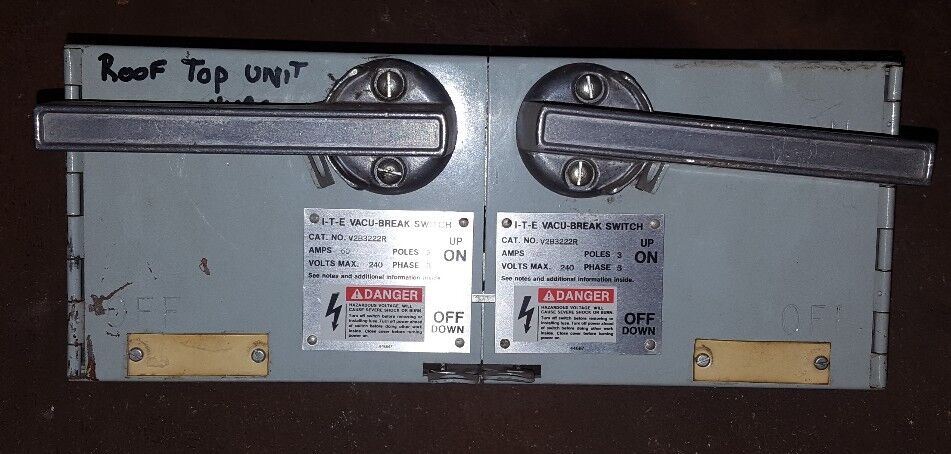 ITE V2B3222R TWIN VACU-BREAK PANELBOARD SWITCH - 60A 240V 3P 3PH