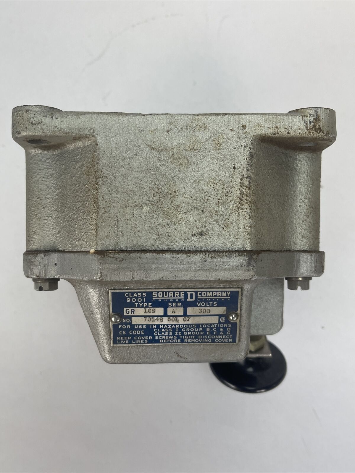 SQUARE D CLASS 9001 TYPE GR108 PUSHBUTTON START STATION SER A 600V