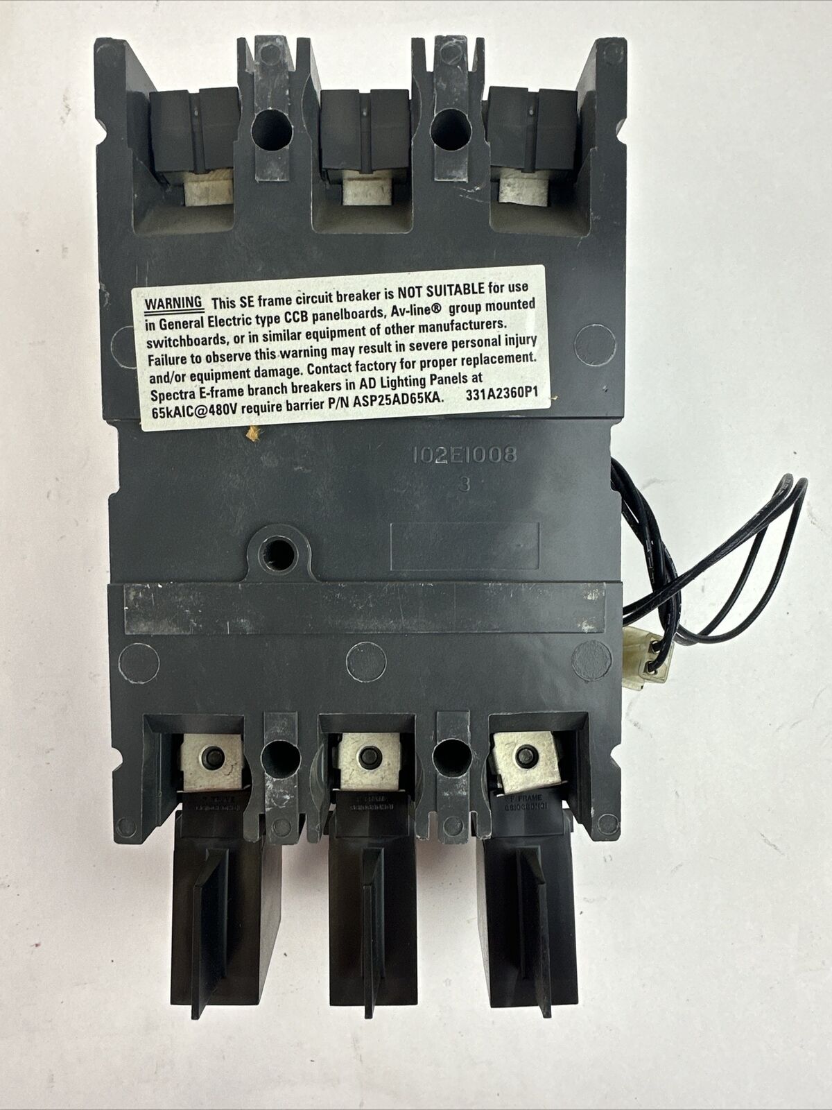 GE SEDA36AT0100 INDUSTRIAL CIRCUIT BREAKER 100A 600VAC 3P TYPESRPE100A 70A TRIP