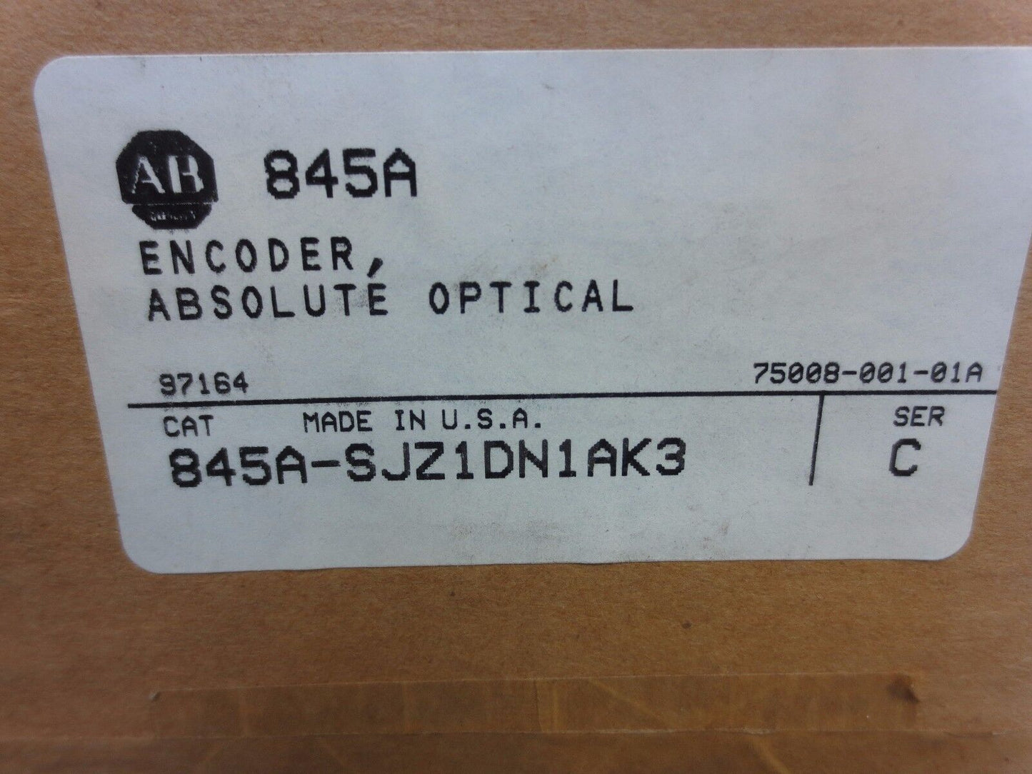 ALLEN-BRADLEY 845A-SJZ1DN1AK3 Ser. C ENCODER, ABSOLUTE OPTICAL - NEW SURPLUS