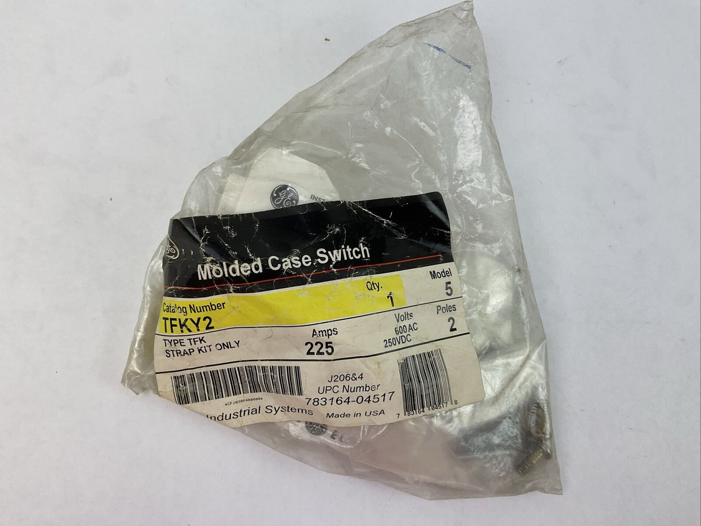 GE TFKY2 MODEL 5 2POLE 225AMP 600VAC 250VDC TYPE TFK STRAP KIT ONLY