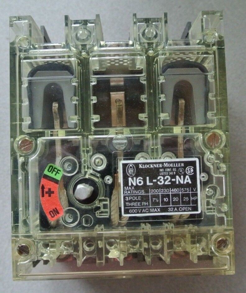 KLOCKNER-MOELLER N6L-32-NA / CIRCUIT INTERRUPTER 600V, 32A, 3-POLE / NEW SURPLUS