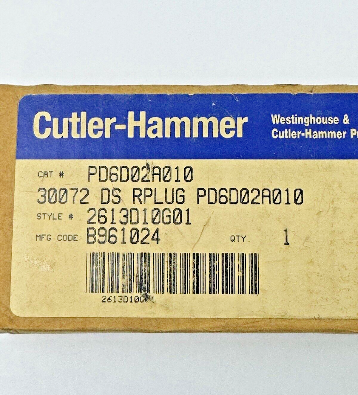 CUTLER-HAMMER - PD6D02A010 - DIGITRIP RMS RATING PLUG - 100 AMP - NEW OLD STOCK