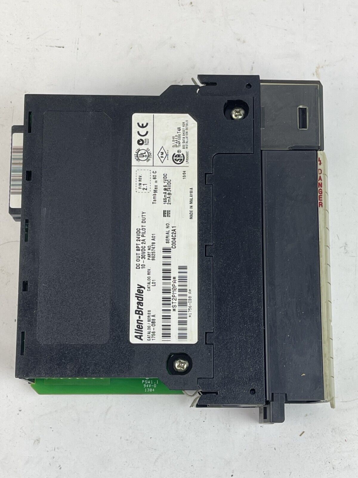 ALLEN BRADLEY - 1756-0B8 SER. A - CONTROLLOGIX DIGITAL DC OUTPUT PILOT DUTY