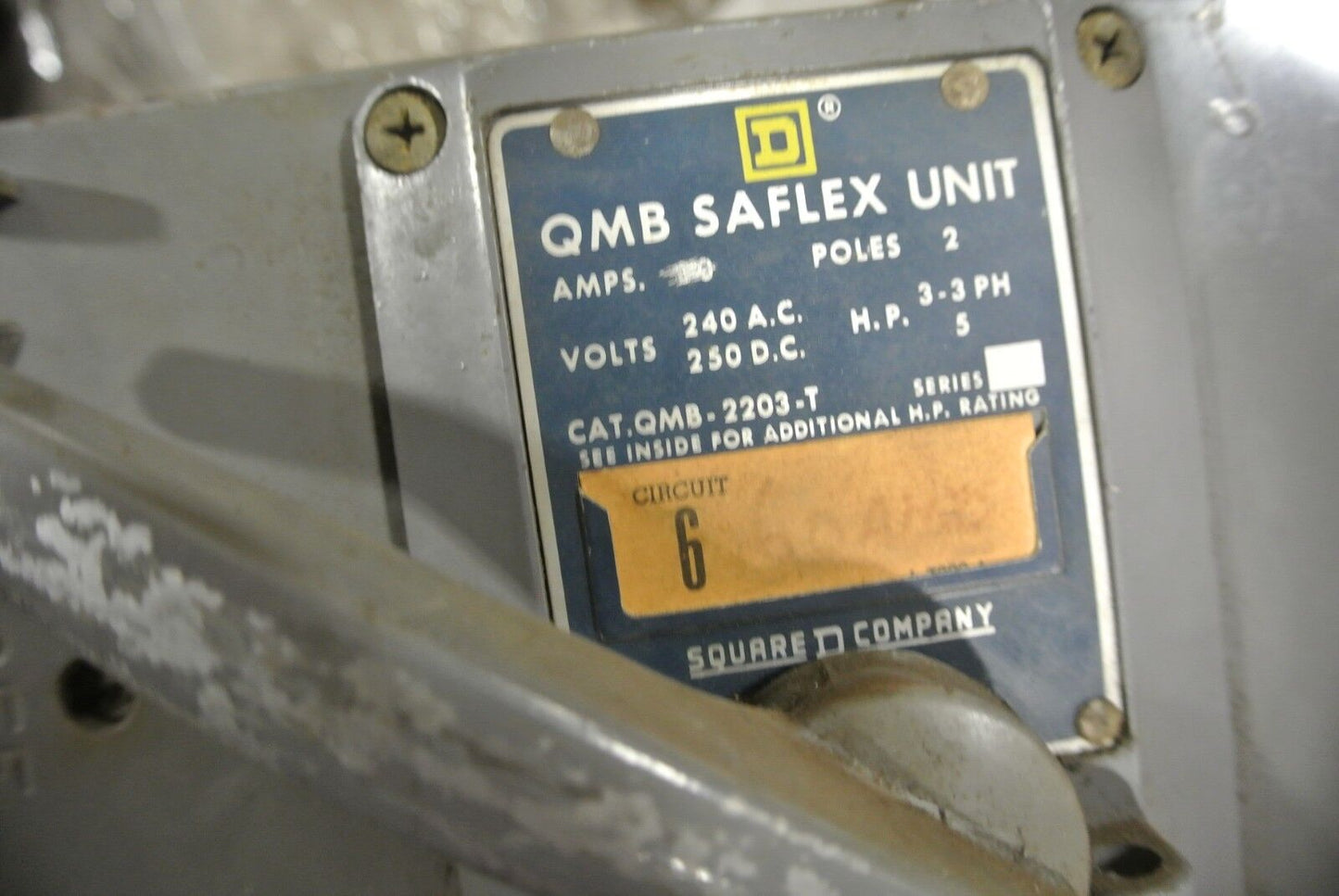 SQUARE D QMB2203T - TWIN PANELBOARD SWITCH - 240VAC, 30A, 2-POLE
