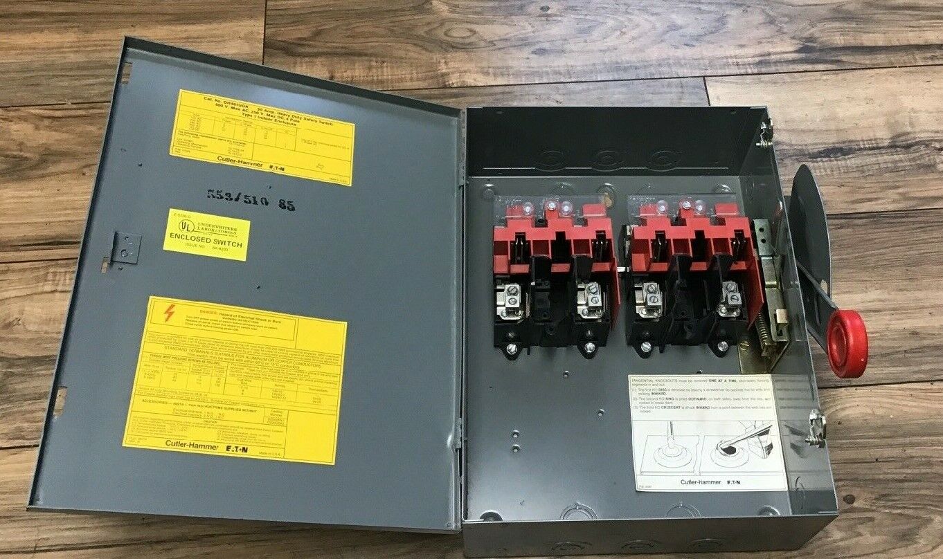 WESTINGHOUSE DH461UGK SAFETY SWITCH 30AMP 250VDC/600VAC 2PH 4POLE