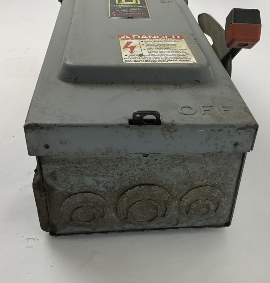 SQUARE D H361RB SAFETY SWITCH 30A 600VAC 2HP 3PH FUSIBLE SER.E1