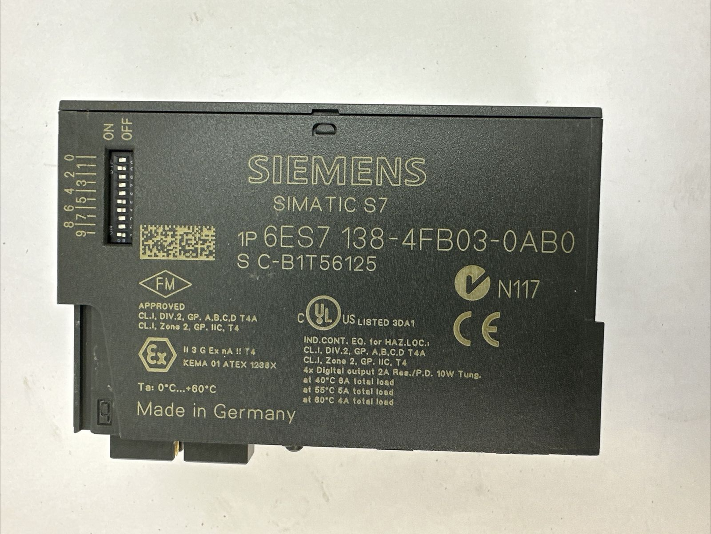 SIEMENS 1P 6ES7 138-4FB03-0AB0 SIMATIC S7 PROFIsafe 4 F-D0 DC24V / 2A MODULE