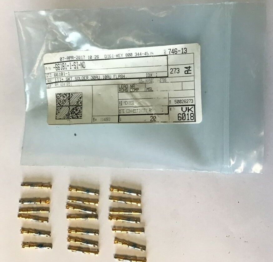 DIGI-KEY TE CONNECTIVITY 66181-1-SI-ND PIN III+ SKT SOLDER ****LOTOF20****
