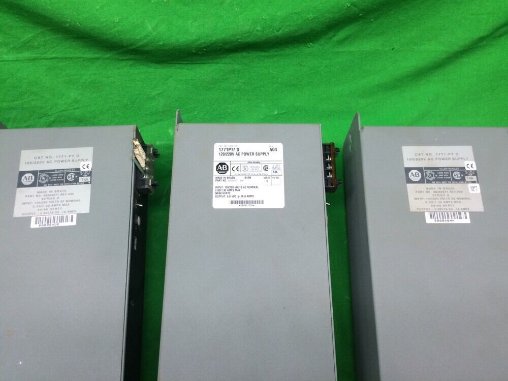 *LOT OF 3* ALLEN BRADLEY 1771-P7 120/220V POWER SUPPLY PLC SER. D