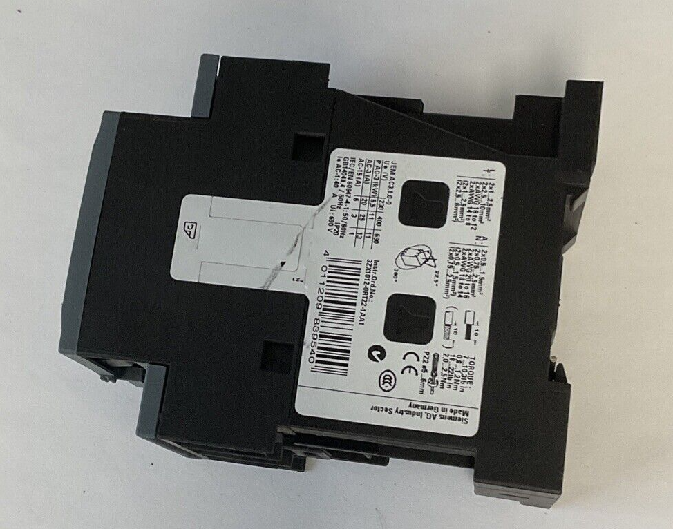 SIEMENS 3RT2026-1FB40 CONTACTOR 24VDC 35A 600VAC