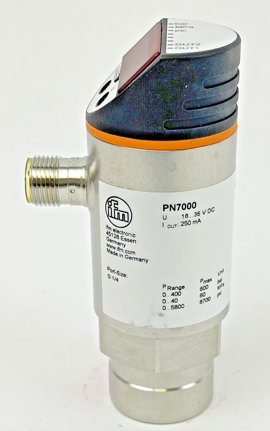 IFM ELECTRONIC - PN7000 - EFECTORSOD - PN-400-SBR14-QFRKG/US/ - PRESSURE SENSOR