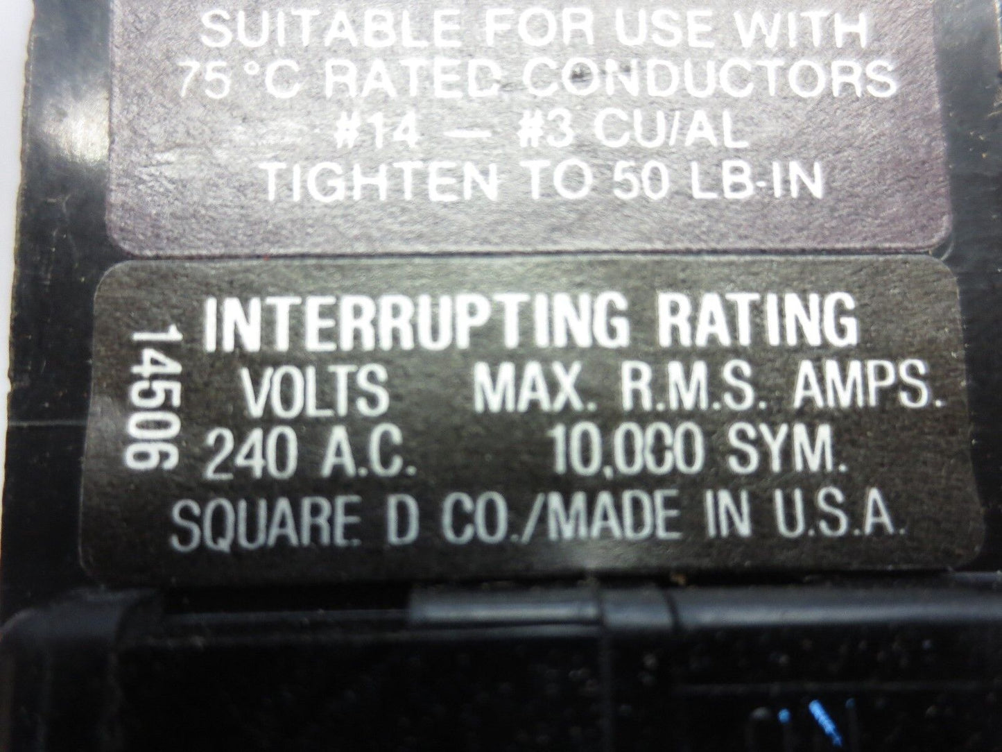 SQUARE D Q1U360 CIRCUIT BREAKER 60A, 240VAC, 3-POLE COMMON TRIP