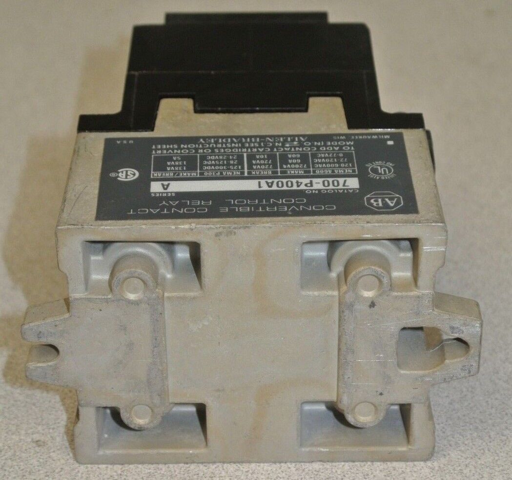 ALLEN-BRADLEY 700-P400A1 Ser. A - AC CONVERTIBLE CONTACT CONTROL RELAY /