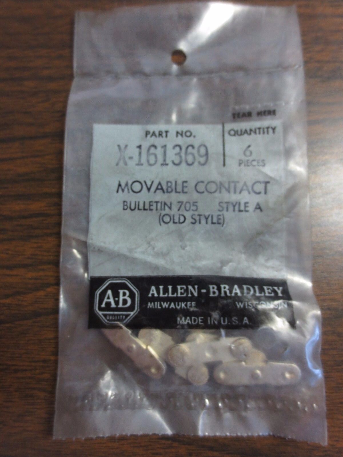 ALLEN-BRADLEY X-161369 MOVABLE CONTACTS - STYLE A - BAG of 6 - NEW SURPLUS