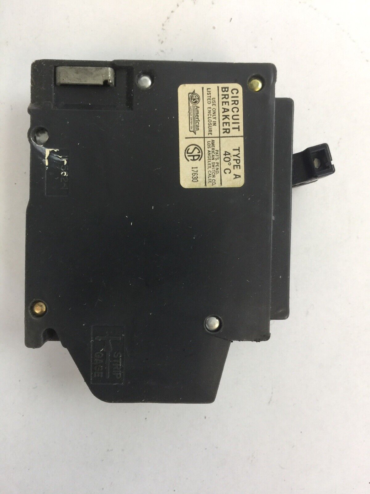 AMERICAN SWITCH A-240 CIRCUIT BREAKER 40/40A 2P 120/240VAC TYPE A 1267-46314