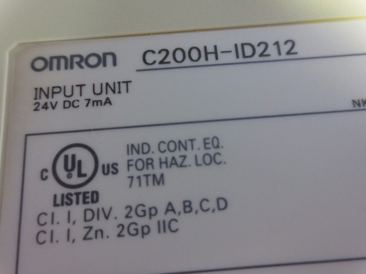 OMRON C200H-ID212 INPUT MODULE - 24VDC, 7mA