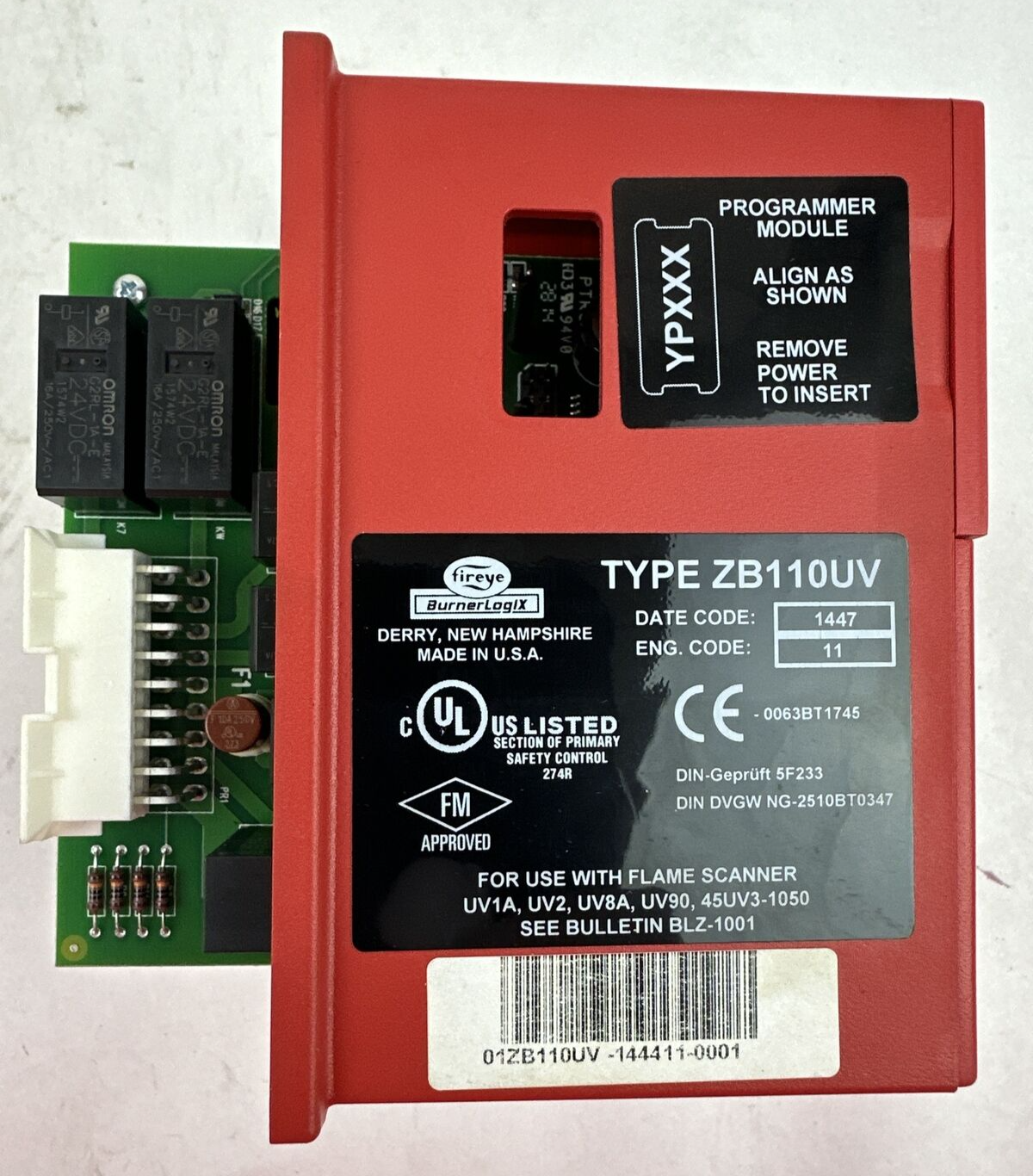 FIREYE BURNER LOGIX TYPE ZB110UV PRIMARY SAFETY CONTROL