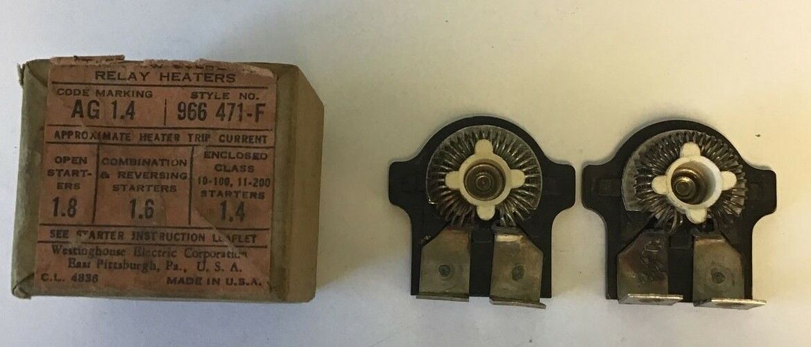 WESTINGHOUSE 966471-F RELAY HEATERS AG 1.4 ***LOTOF2***