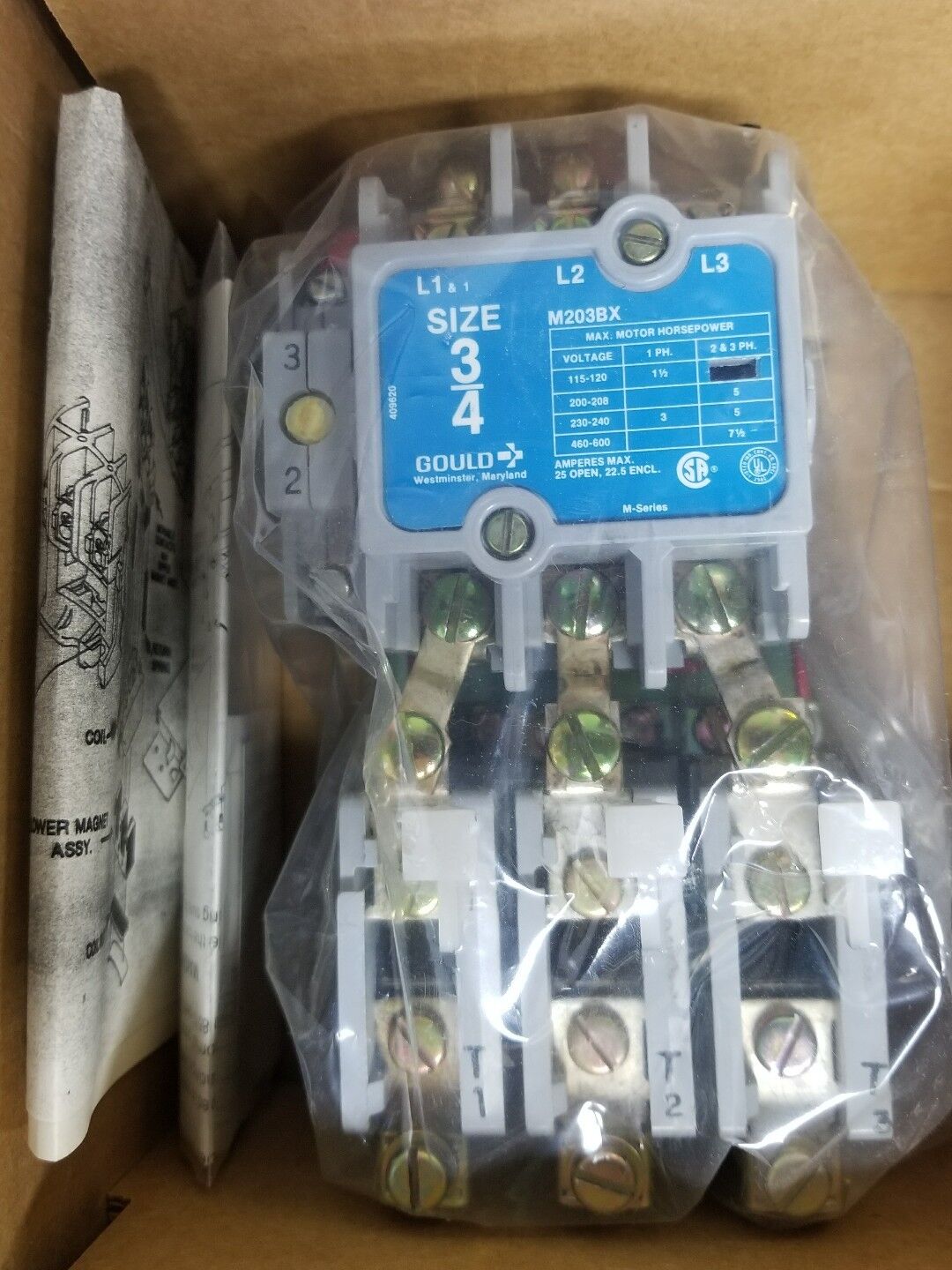 Telemechanique Gould 3/4 Magnetic Starter M203BX92L