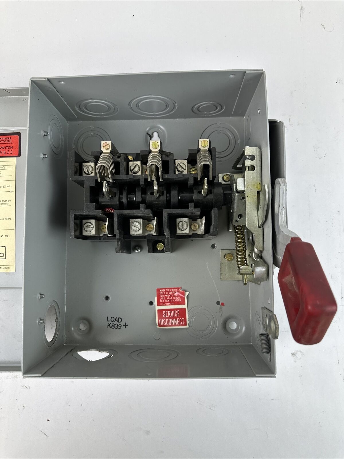 GE THN3361 HEAVY DUTY SAFETY SWITCH 30A MOD 7 600VAC 3PH 30HP 250VDC 5HP TYPE 1