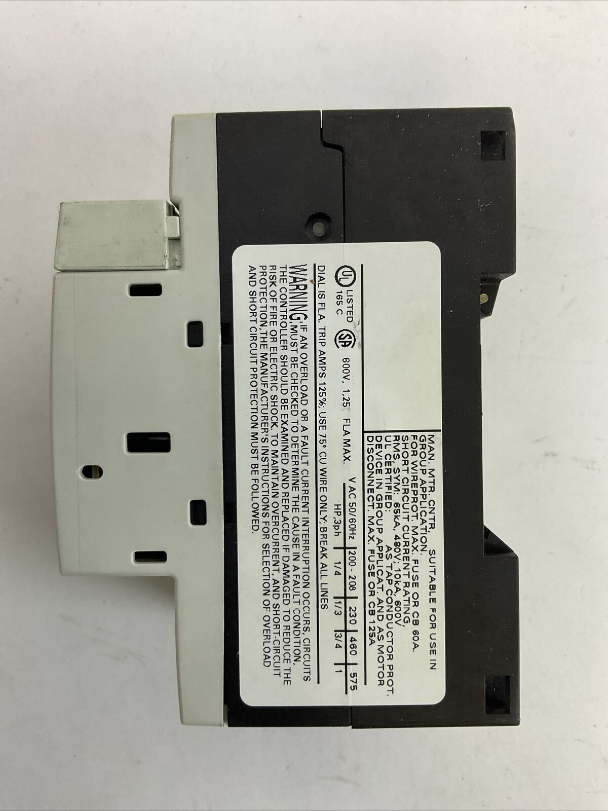 SIEMENS 3RV1011-0KA10 CIRCUIT BREAKER 0.9-1.25A