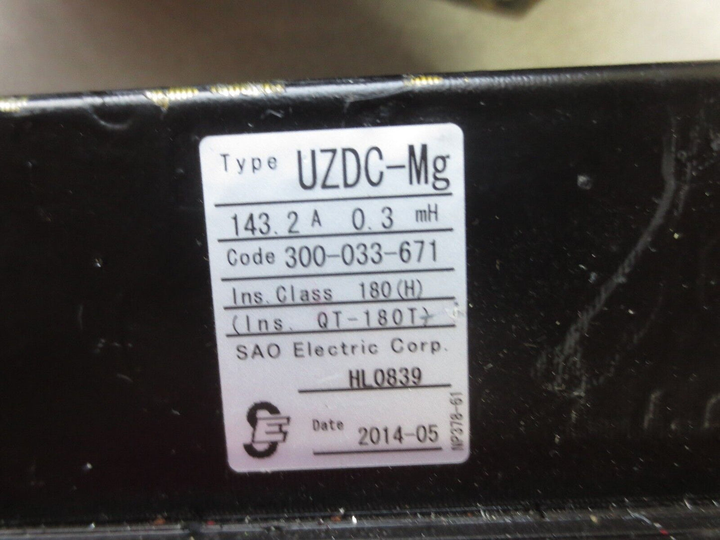 SAO ELECTRIC UZDC-Mg - TWO TRANSFORMERS - 143.2A, 0.3 mH LINKED w/ CHOKING COIL