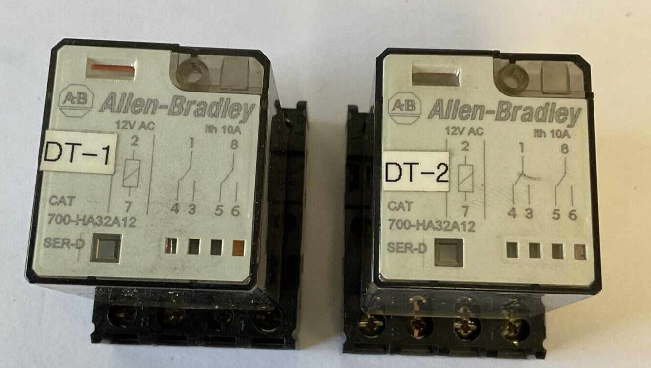 ALLEN BRADLEY 700-HA32A12 RELAY SER.D 12VAC 10A****LOTOF2****