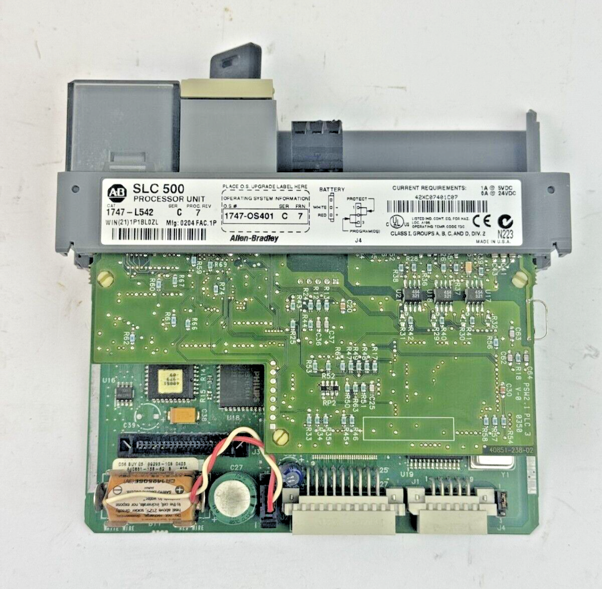 ALLEN-BRADLEY - 1747-L542 SER. C REV. 7 FRN: 7 - SLC 500 CPU PROCESSOR *NO DOOR*