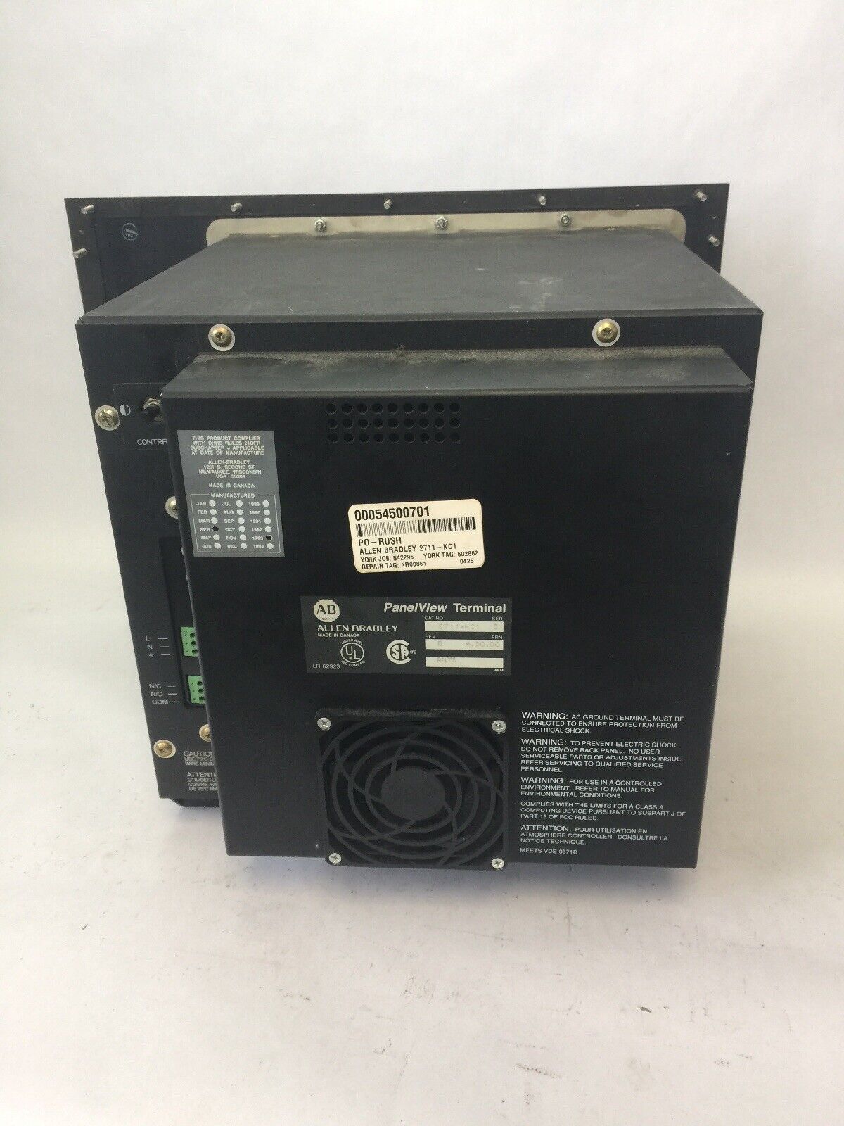 ALLEN BRADLEY 2711-KC1 PANELVIEW SER D REV B FRN 4.00.00 115/230VAC 80W