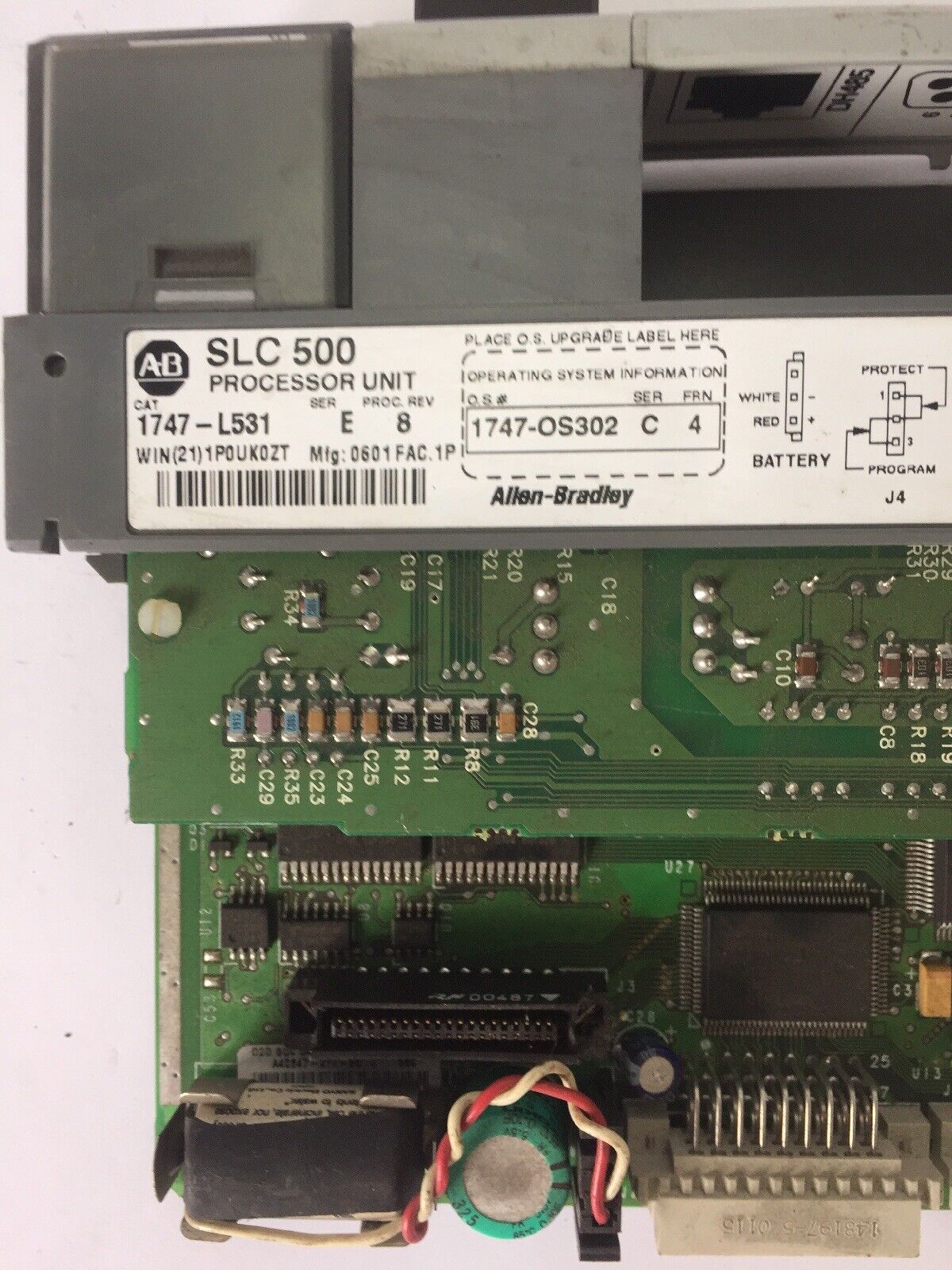ALLEN BRADLEY 1747-L531 PROCESSOR UNIT 24VDC SER E PROC. REV 8