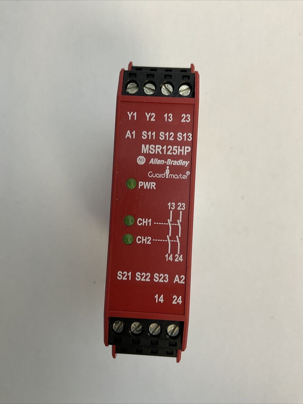 ALLEN BRADLEY 440R-D23169 MSR125HP SAFETY RELAY SER A OUTPUT AC15 250V 6A DC13