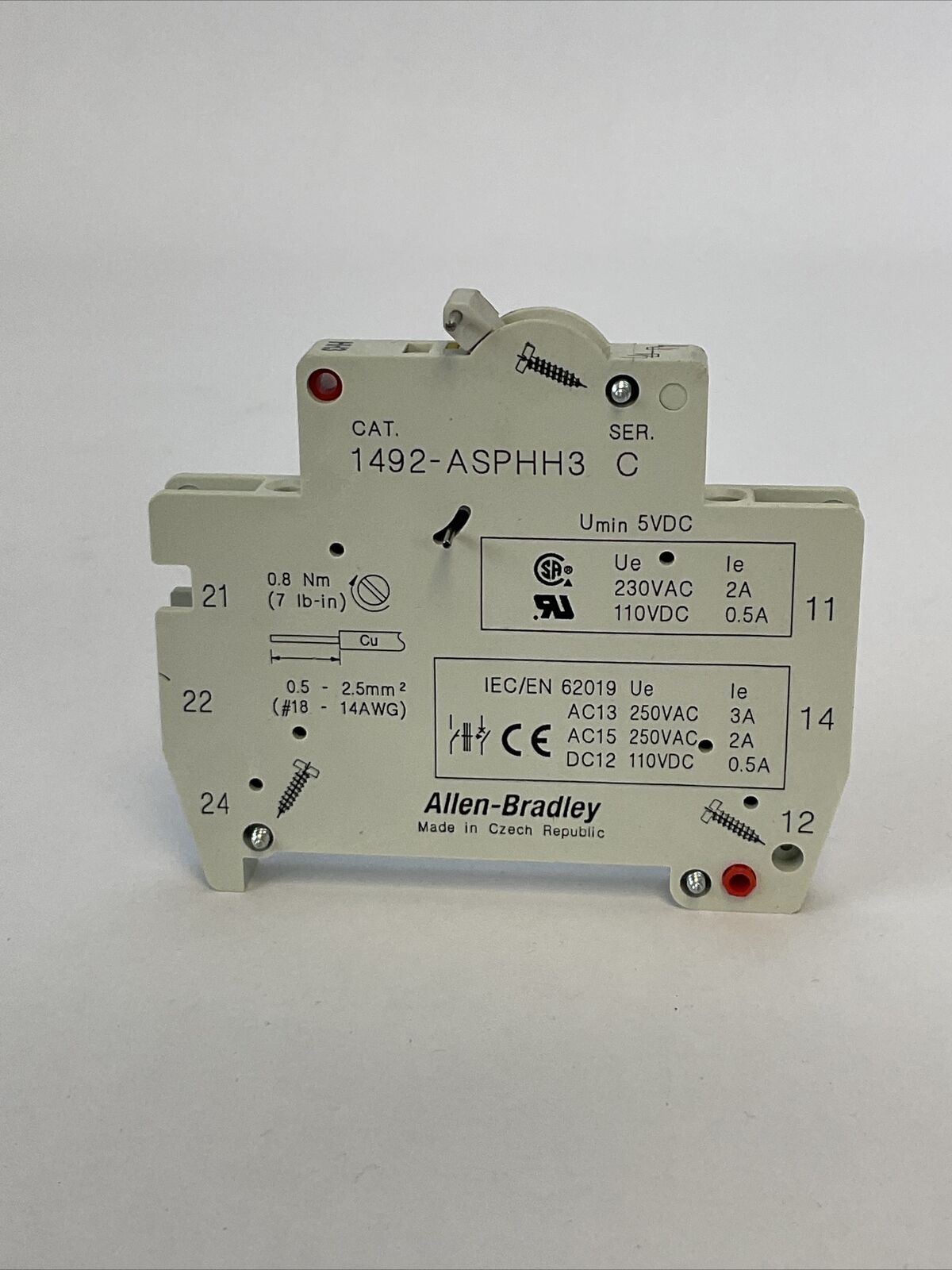 ALLEN BRADLEY 1492-ASPHH3 AUXILIARY SWITCH SER C