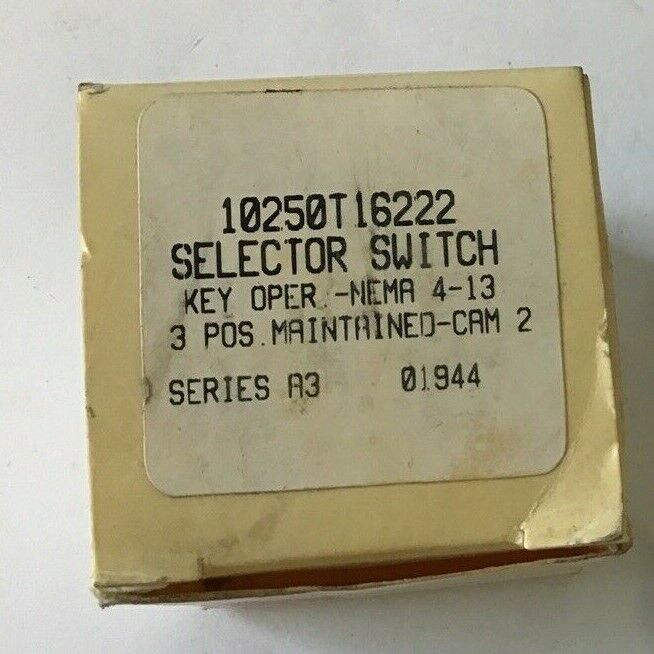 CUTLER HAMMER 10250T16222 KEYED SELECTOR SWITCH 3POS SER.A3