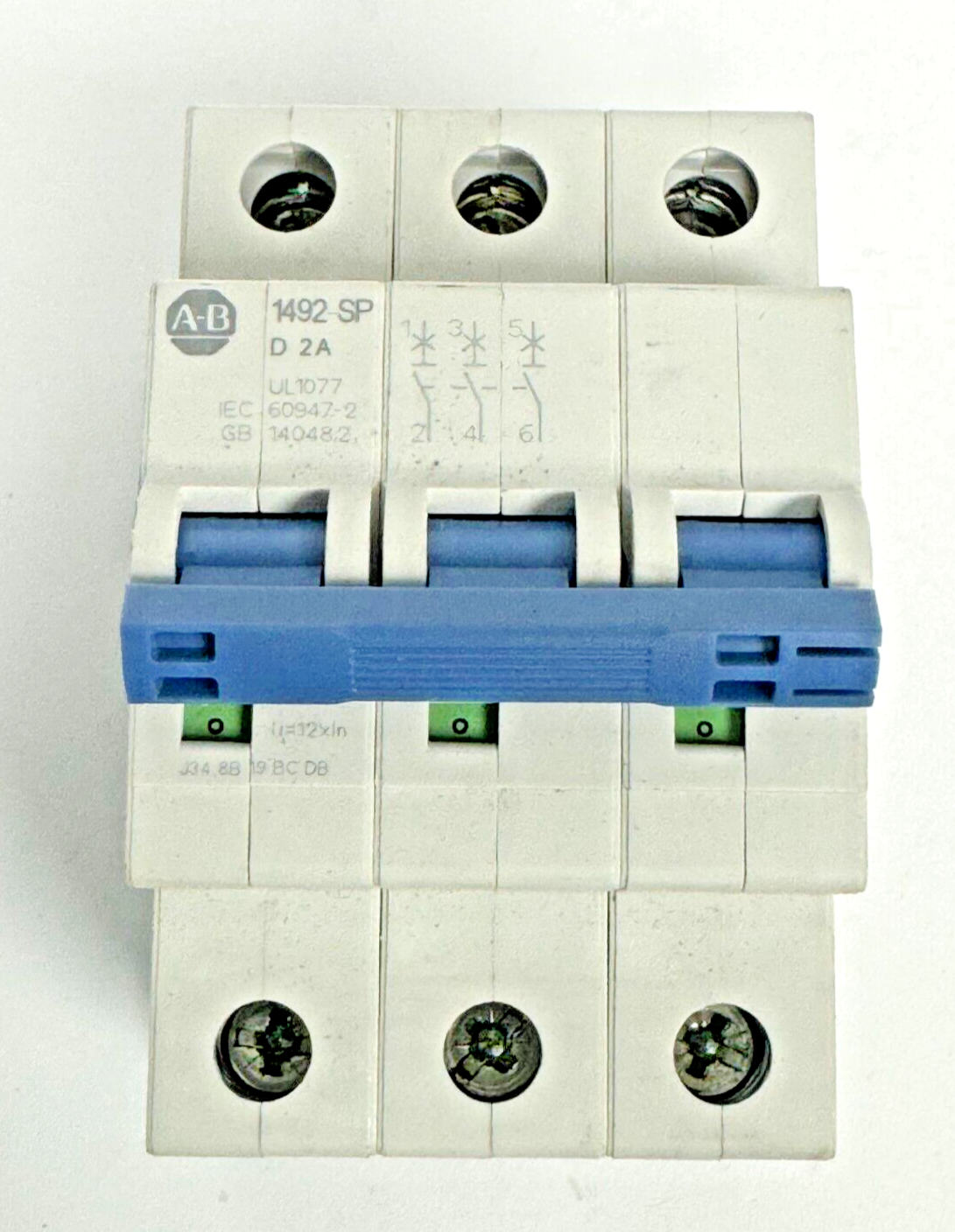 ALLEN-BRADLEY - 1492-SPM3D020 SER. D - CIRCUIT BREAKER - 3 P, 2 A, 277 V