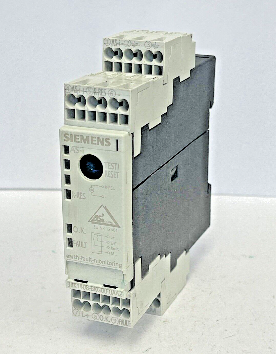 SIEMENS - 3RK1408-8KG00-0AA2 - AS-i GROUND FAULT MODULE IP20 S22.5 -Relay (24V)