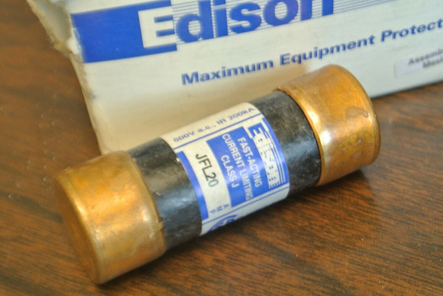 LOT of 8 / EDISON JFL20 CLASS J FAST-ACTING FUSE / 20A / 600V / NEW SURPLUS