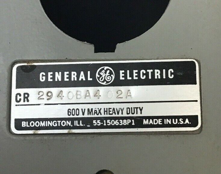 GE CR2940BA402A GENERAL PURPOSE ENCLOSURE 600V MAX HEAVY DUTY