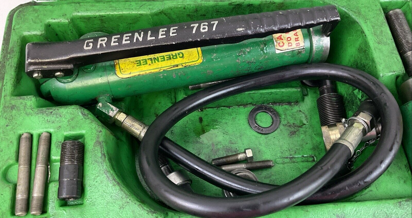 GREENLEE 7306 HYDRAULIC KNOCKOUT PUNCH-DRIVER SET W/PUNCHES AND DIES FOR